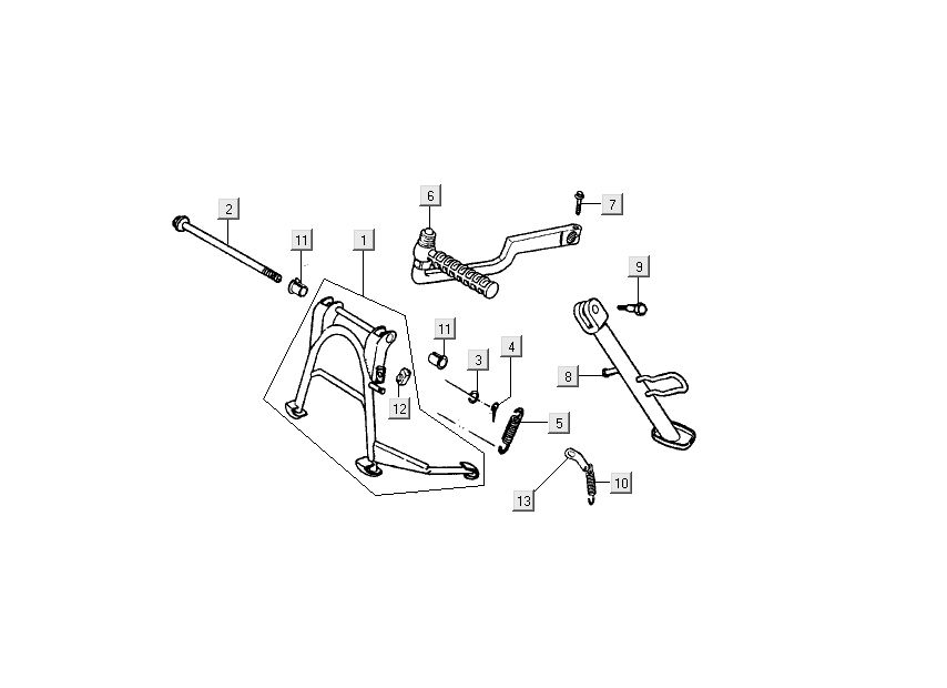Standard Kickstarter Kymco Dink LC 2-Takt Silber