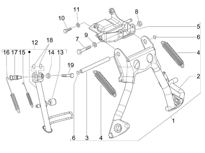 Hauptständer Vespa S 2-Takt