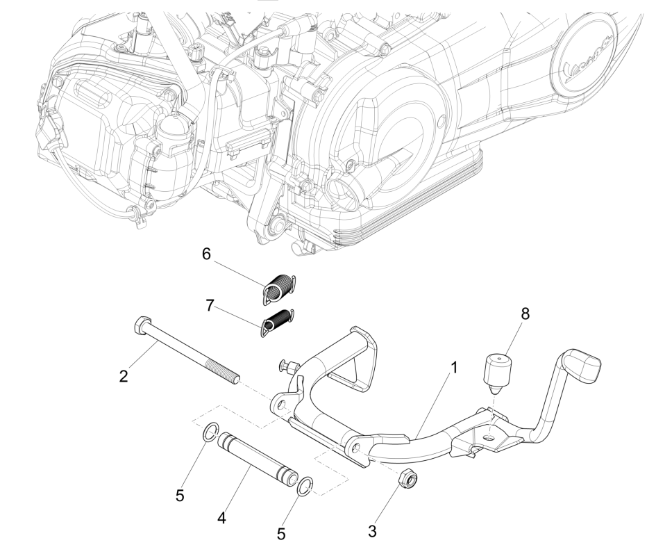 Mittelklasse-Vespa Sprint 4-Takt-3-Ventil (Euro5-Einspritzung IGET)