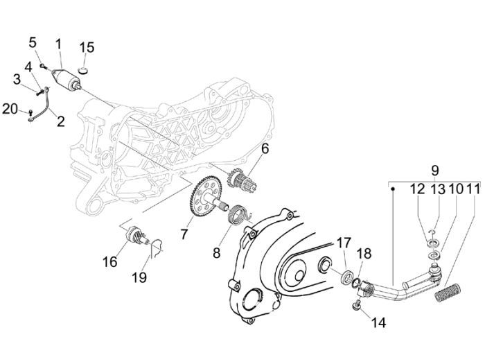 Starter - Kickstarter Piaggio Fly 4-Takt