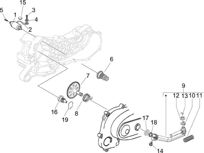 Starter - Kickstarter Piaggio Liberty 4-Takt