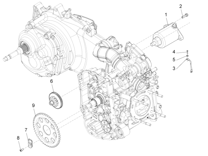 Start - Elektrischer Anlasser Piaggio Beverly 350 E3 Sport Touring 2013-2014