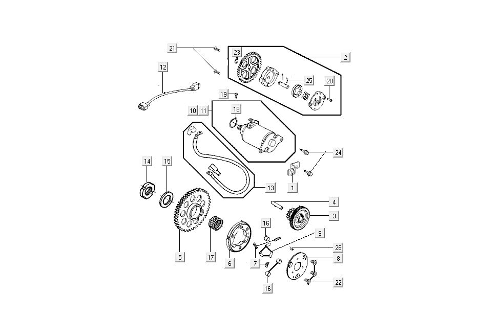 Starter - Ölpumpe Kymco New Sento 4-Takt 50i Blau