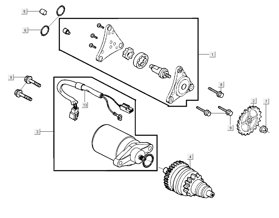 Starting motor oil pump Kymco Super8 R E5