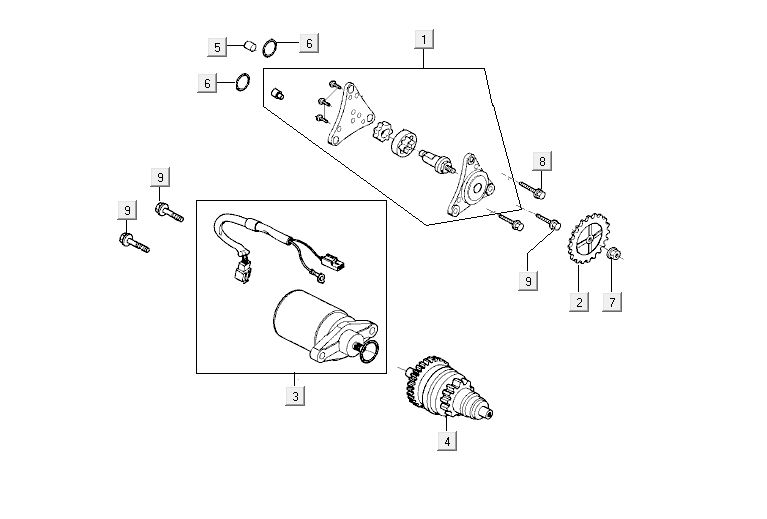 Starter Kymco Agility 12' 4-Takt Silber
