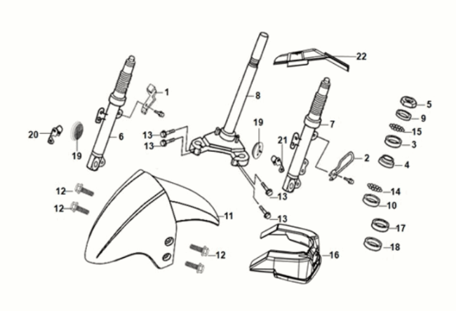 Lenkstange - Vorderpolster Sym Orbit III 50 E5 Mattschwarz/Fluorgelb (BK-007U/Y-102C)