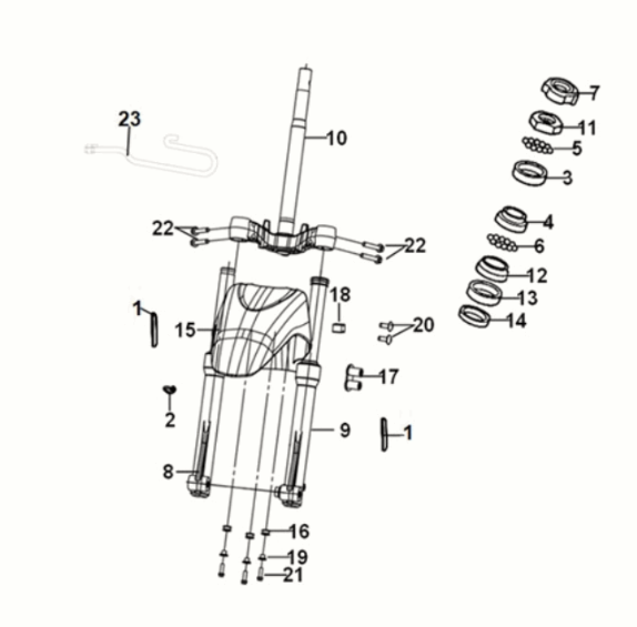 Lenkstimme - Vorderpolster Sym Symphony ST 50 E5 Grau/Rot (GY-430C) (Roter Sitz)