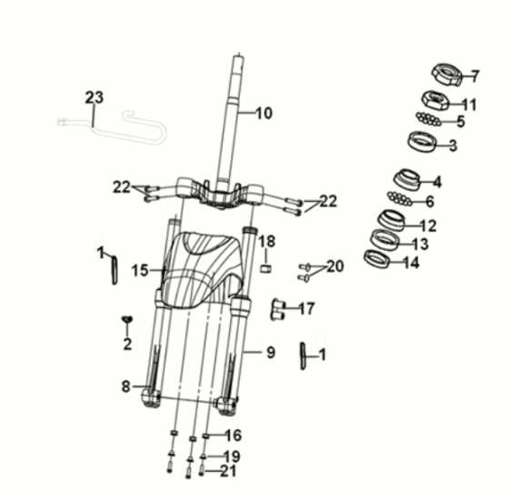 Lenkstimme - Vorderpolster Sym Symphony ST 50 E5 Weiß (WH-8028P)