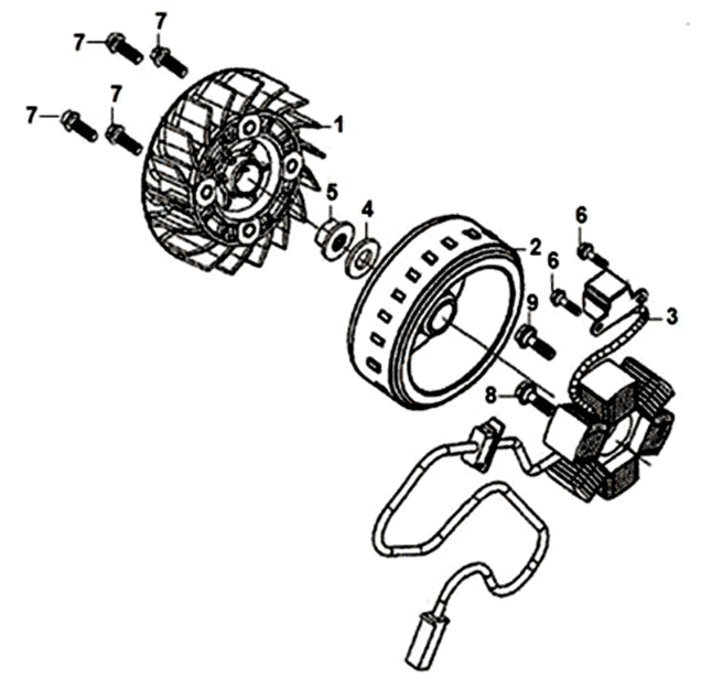 Sternanker/Schwungrad Sym Jet 14 125I E4