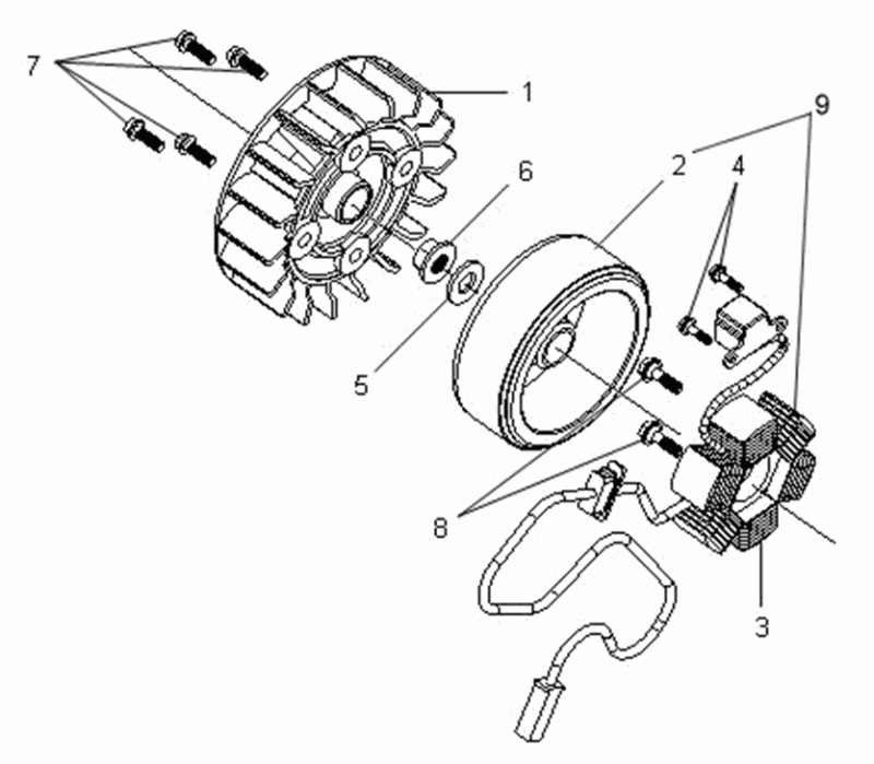 Sternanker/Schwungrad SYM VS 125 Euro3