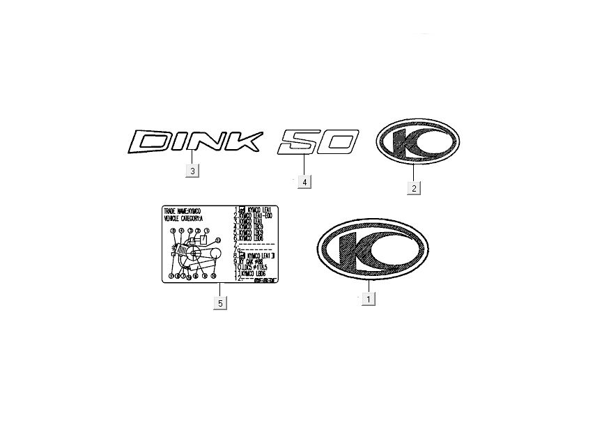 Aufkleber - Transfers Kymco New Dink 4-Takt tiefes Ozeanblau