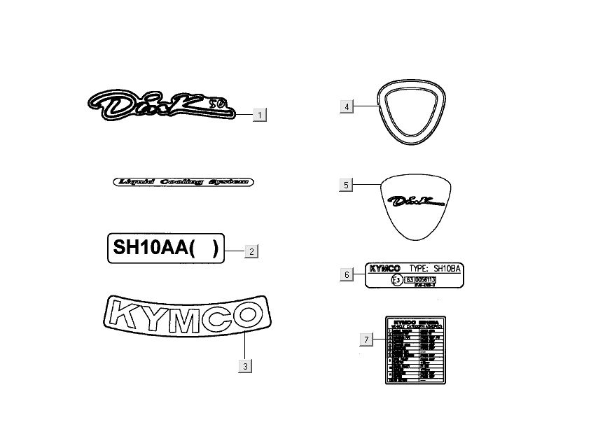 Aufkleber überträgt Kymco Dink LC 2-Takt Silber