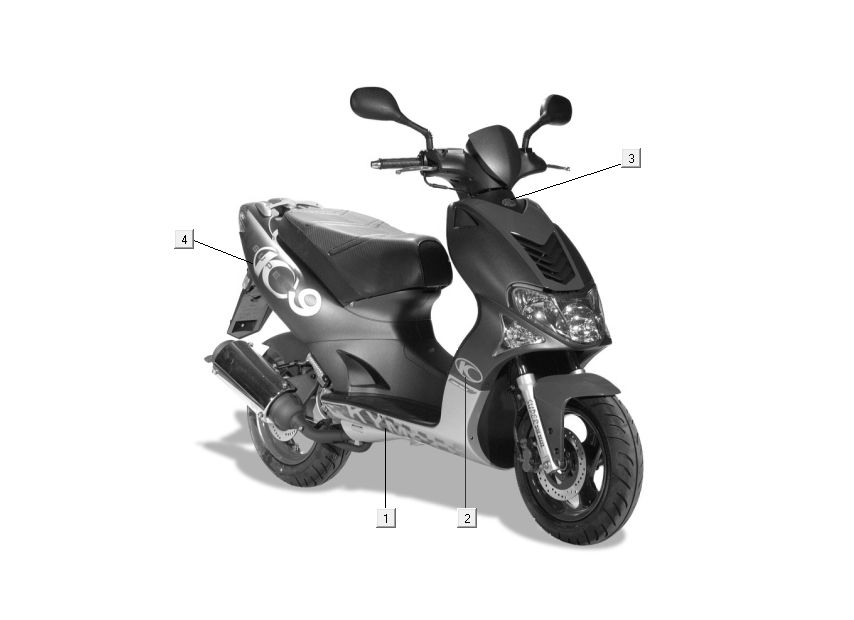 Aufkleber-Transfers Kymco Super9 Wechselstrom o.m 2-Takt RaceBlack Gelb