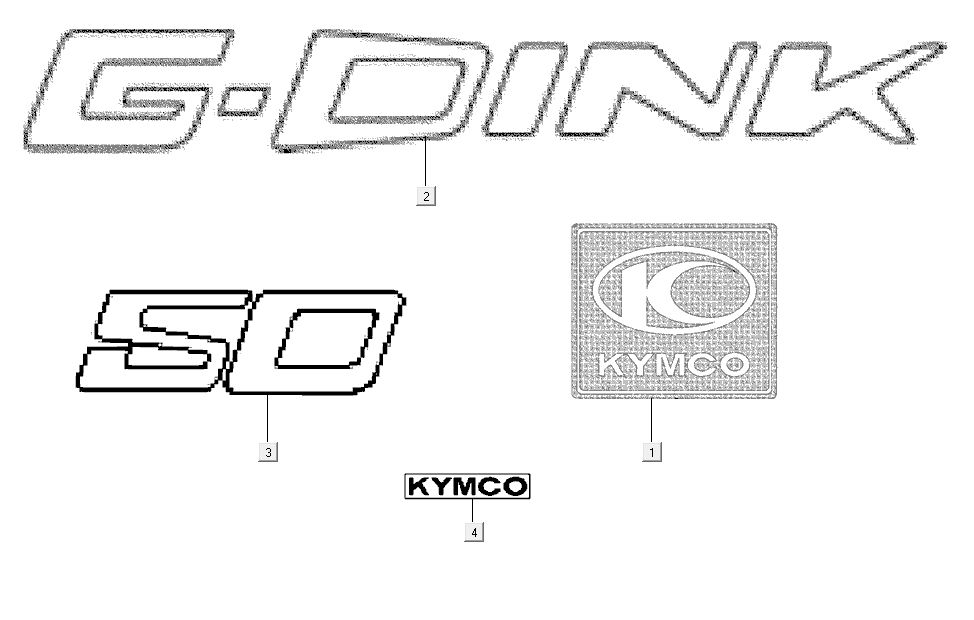 Aufkleber - Emblem Kymco G-Dink 2-Takt Dunkelgrau