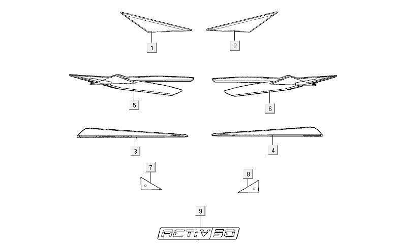 Aufkleber 2 Kymco Activ 4-Takt rot-schwarz