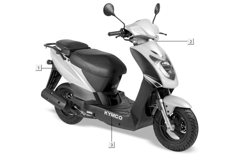 Aufkleber 2 Kymco Agility 10' 4-Takt sportlich orange