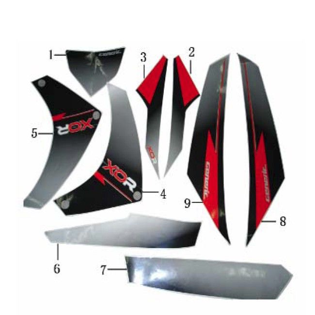 Aufkleber Generic Xor silber 2006 2-Takt