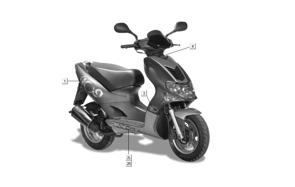 Aufkleber Kymco Super9 AC 2-Takt nm rot