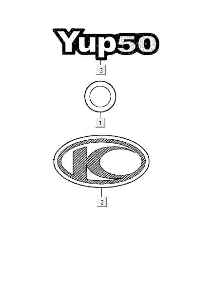 Embleme – Aufkleber – Logo Kymco Yup 50 2T AC Rot