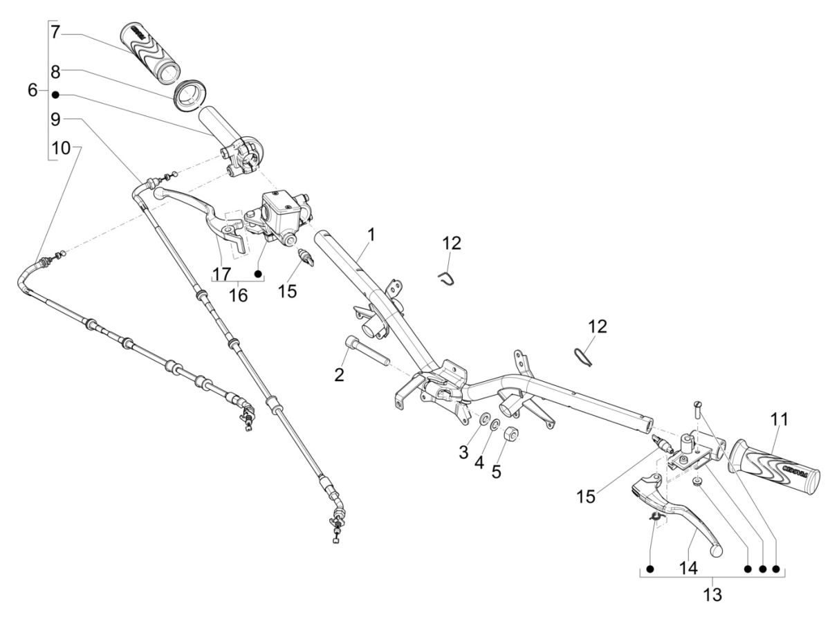 Lenkrad - Bremspumpe Liberty 125 IGET 4T 3V IE E4 ABS 2015 - 2019 (EMEA)