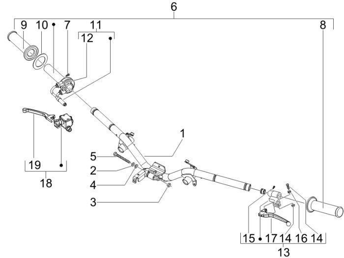 Lenkungsteile Vespa S 2-Takt
