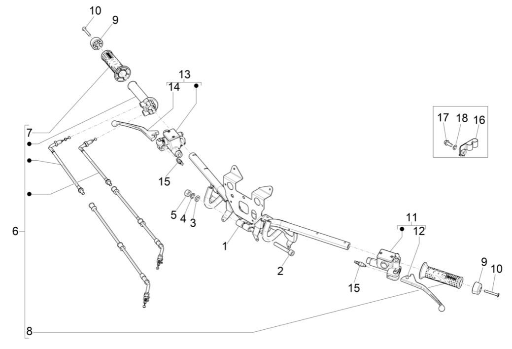 Lenkrad - Bremspumpen Piaggio Medley 125 ABS E5 2021-2022 (EMEA)