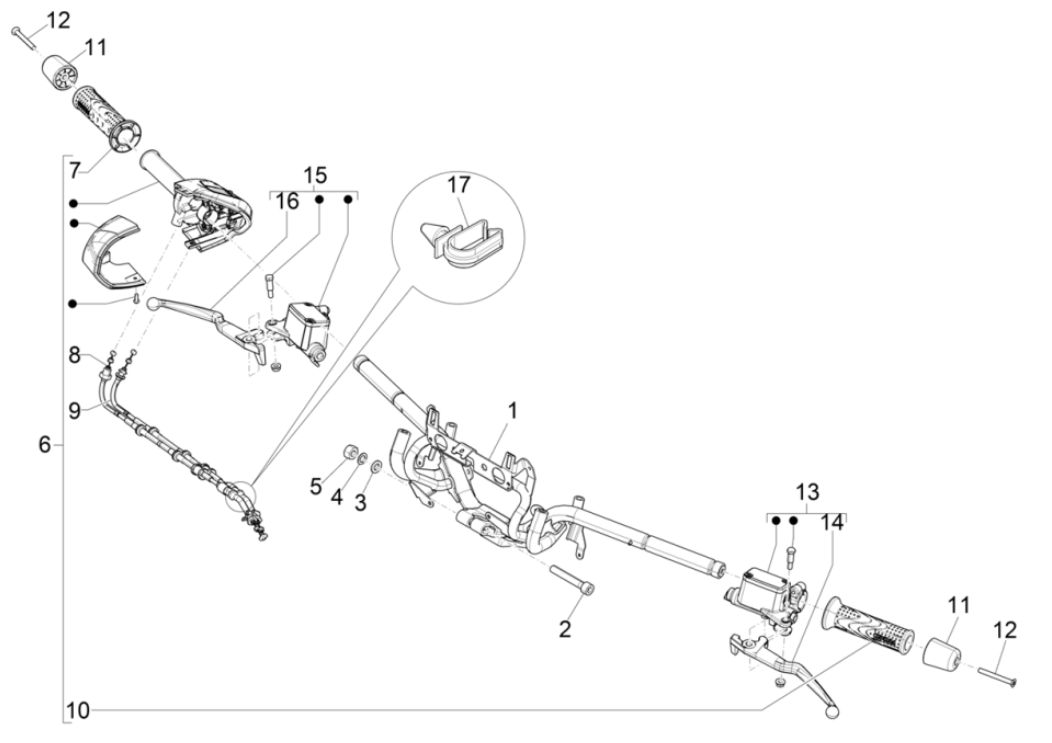 Lenkrad - Piaggio Beverly 300 4T 4V HPE ABS E5 2021-2022 (EMEA)