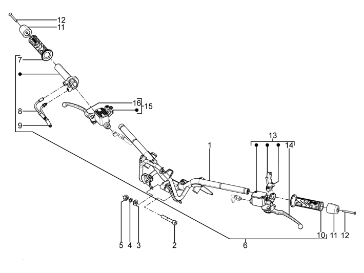 Lenker - Bremspumpen Piaggio Beverly 350 E3 Sport Touring 2013-2014