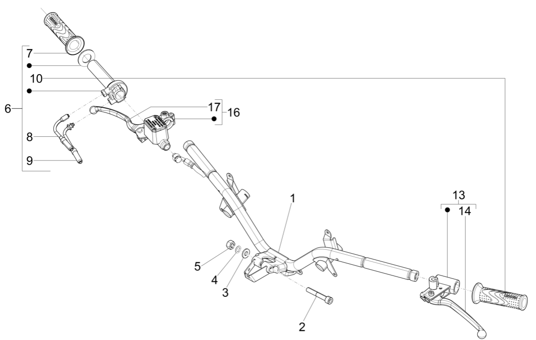 Lenkrad - Piaggio Fly 125 4-Takt 3V IE E3 Bremspumpen