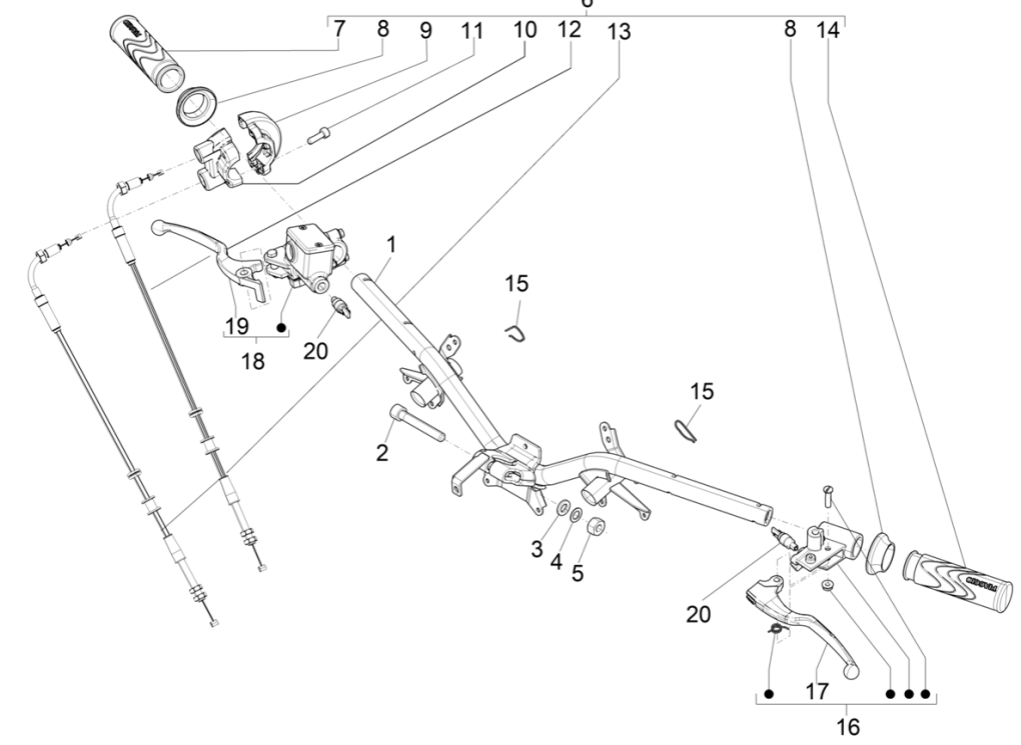 Lenkrad - Piaggio Liberty 50 4-Takt-Bremspumpen (IGET Euro 5)