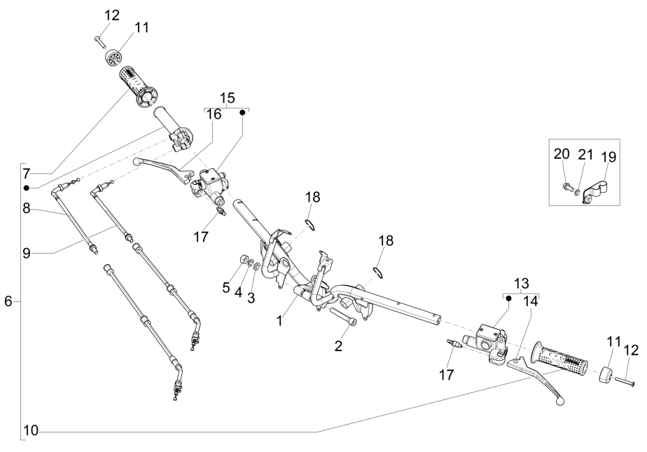 Lenkrad - Bremspumpen Piaggio Medley 150 4T IE ABS E4 2016-2020 (EMEA)