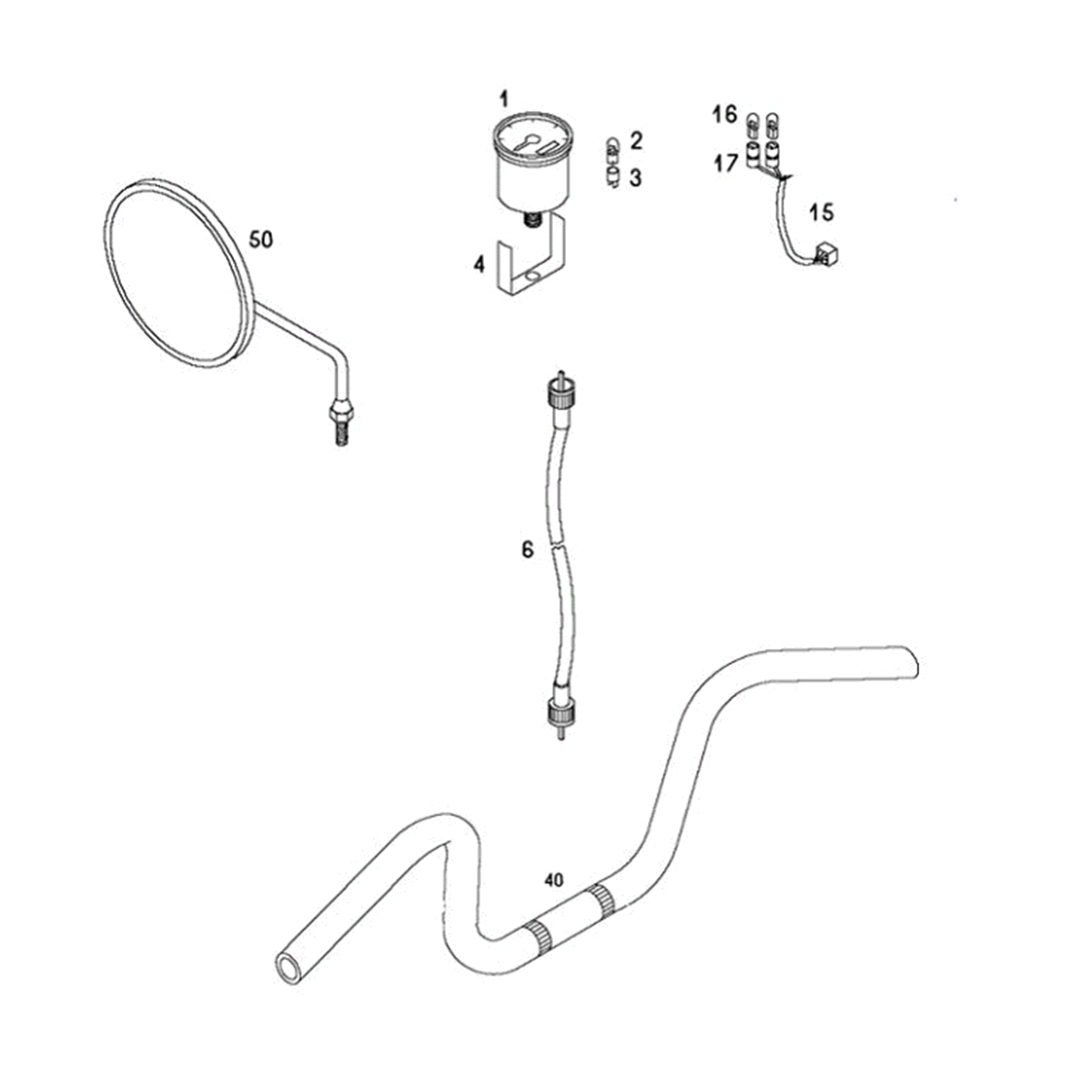 Stuur - teller - spiegel Tomos CLASSIC XL (L1)