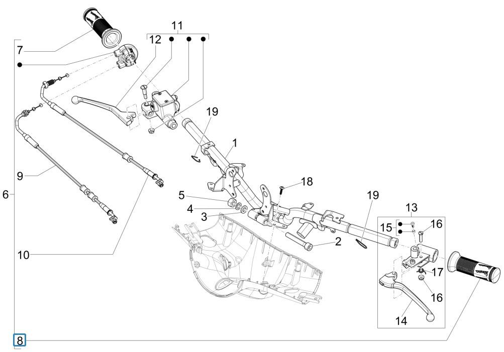 Bremspumpen für Lenker Vespa Primavera 125 4T 3V IE ABS