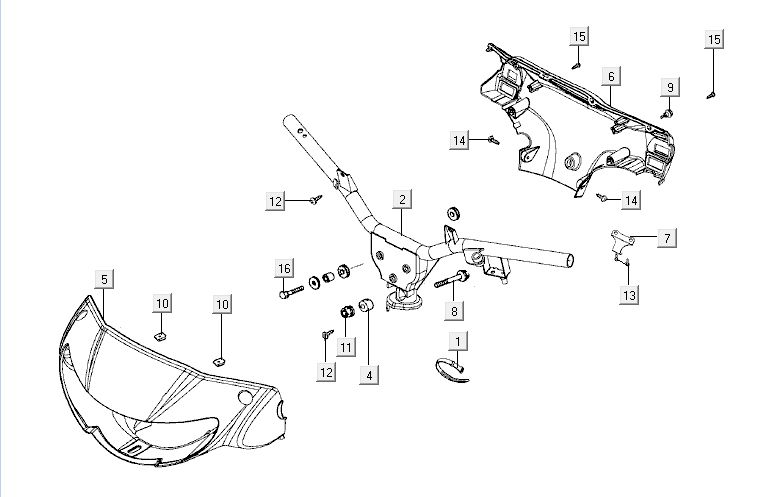 Lenker Kymco Activ 4-Takt blau-schwarz