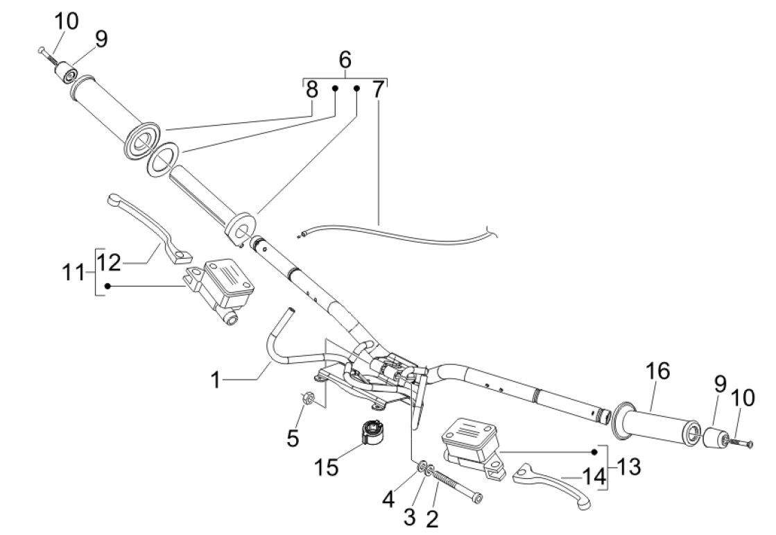 Lenker - Bremspumpen Vespa GTV 250 4T 4V IE
