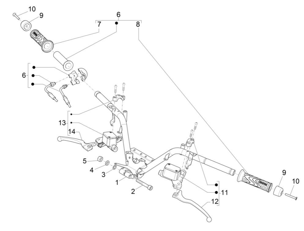 Lenkrad - Bremspumpen Piaggio MP3 300 HPE/300 HPE SPORT E5 ABS 2020-2022 (EMEA)