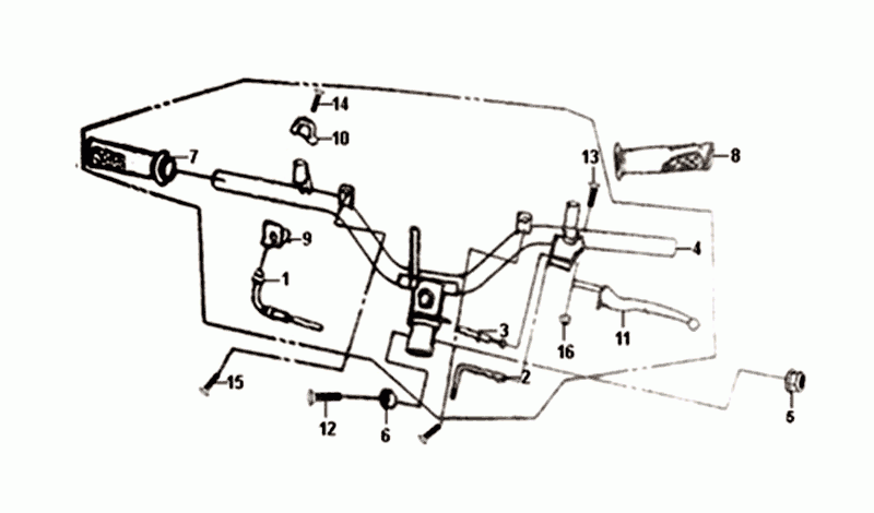 LENKBIEGE/BREMSHEBEL/KABEL Sym Orbit II Euro 4 Mattgrau