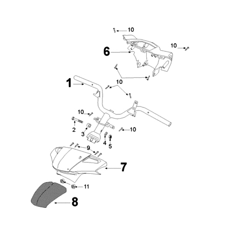 Lenker - Lenkerverkleidungen Peugeot Kisbee Perlschwarz Euro 4