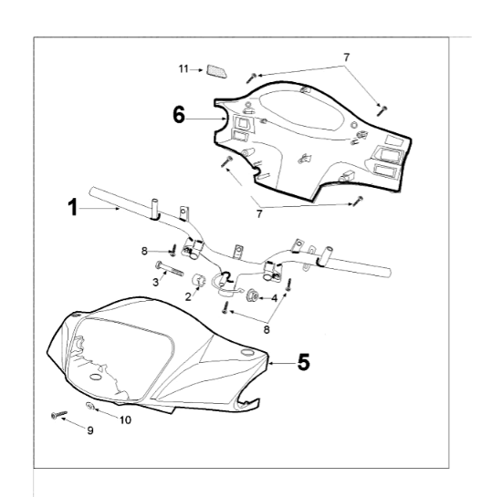 Stuurbocht Peugeot Tweet 125 E3 2010-2013 JET BLACK (M7)