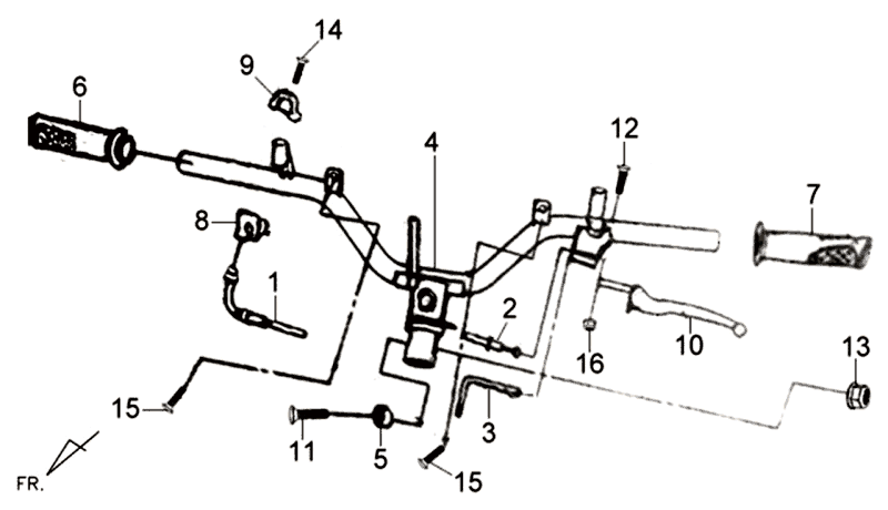 Lenker Bremshebel Kpl L R Sym Tonik (BK001C) schwarz