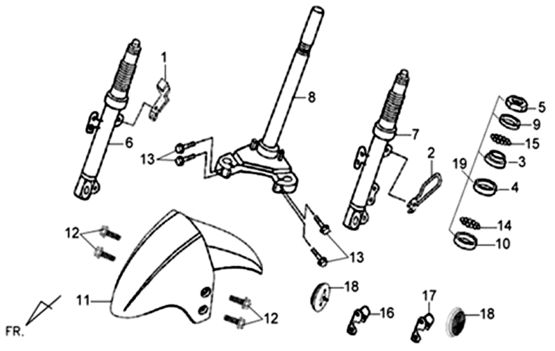 Lenker Bremshebel Kpl R Sym Orbit II (BK5560 BU289) schwarz blau