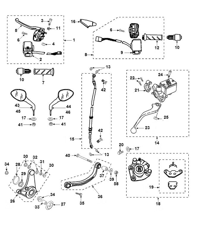 Lenkungsteile - Spiegel Peugeot Speedfight 2 AC E2 2-Takt