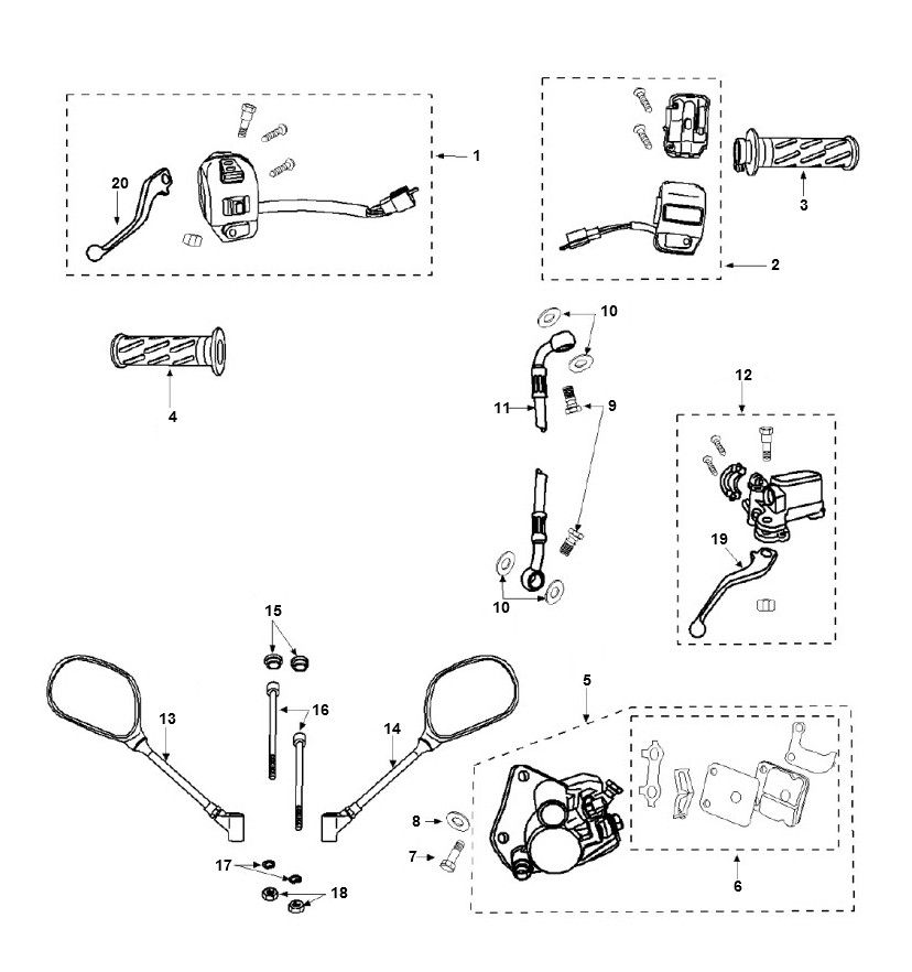 Lenkungsteile - Spiegel Peugeot Vivacity 3 4-Takt