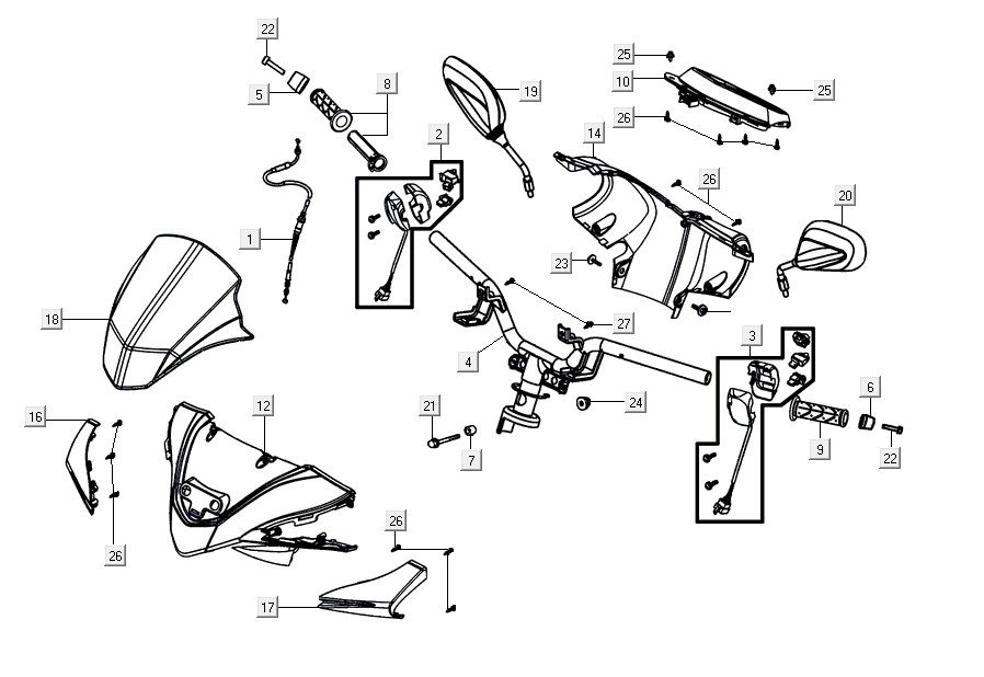 Lenkungsteile AGILITY 16+ 4T 200i Matt Metallic Hellblau