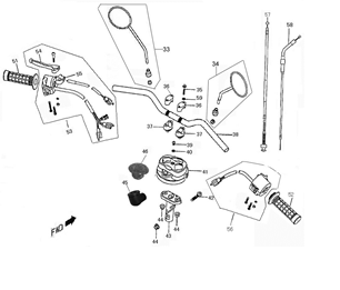 Lenkteile Baotian Carino creme