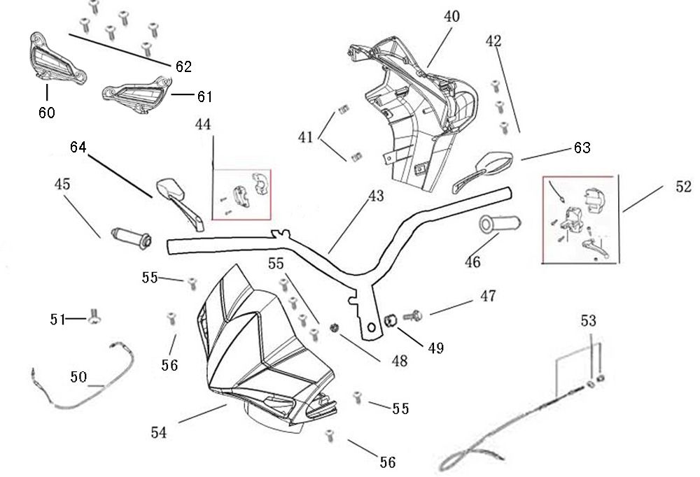 Lenkungsteile China R8 flach mattes Anthrazit