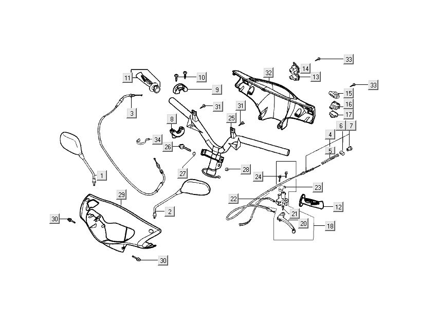 Lenkungsteile Kymco Filly 4-Takt Silber