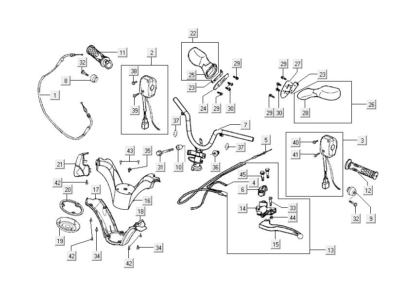 Lenkungsteile Kymco Grand Dink 2-Takt Anthrazit