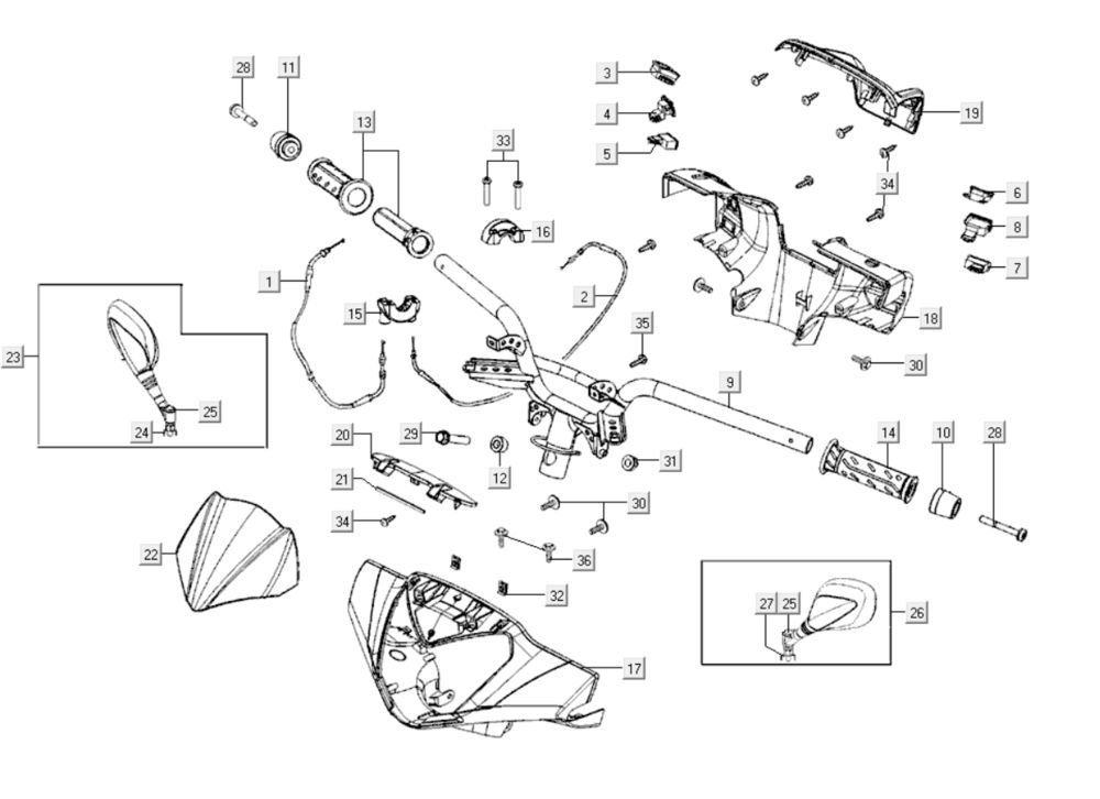 Lenkungsteile Kymco Gti 300i