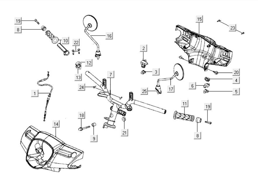 Lenkungsteile Kymco Like 125cc